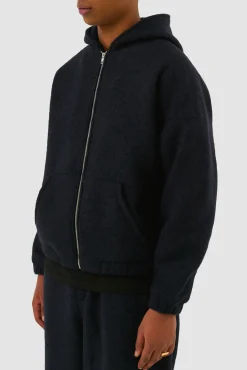 Arte Antwerp Veste à capuche en laine - Navy Marine Discount