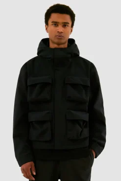 Arte Antwerp Veste à capuche en nylon avec poches 3D - Noir Store