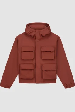 Arte Antwerp Veste à capuche en nylon avec poches 3D - Orange Fashion