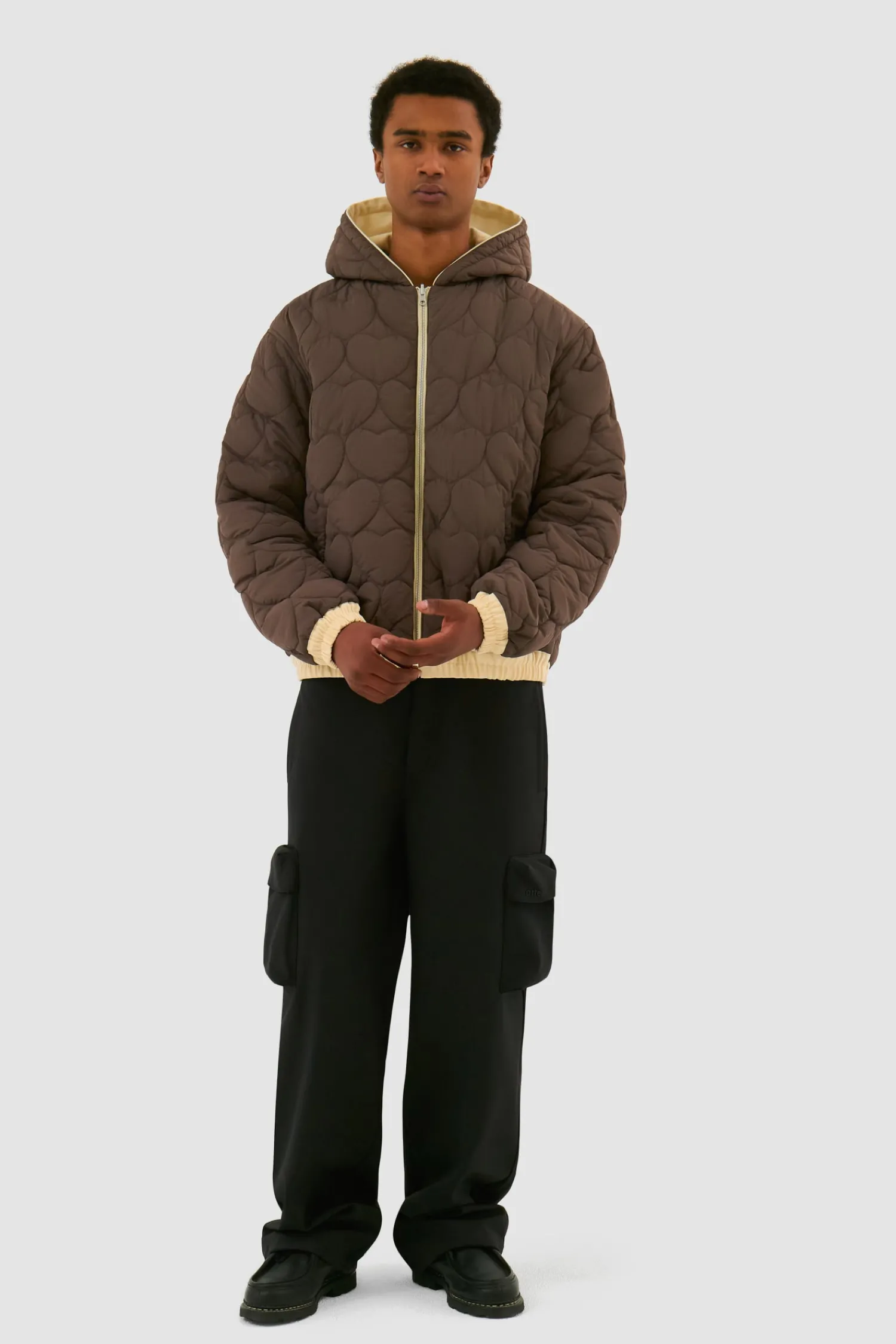 Arte Antwerp Veste à capuche réversible - Crème Cheap