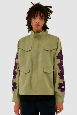 Arte Antwerp Veste brodée de fleurs - Vert olive Vertolive Hot