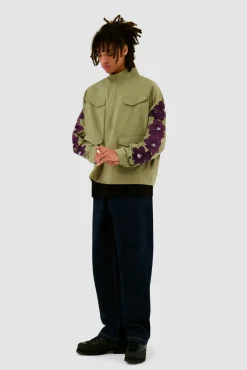 Arte Antwerp Veste brodée de fleurs - Vert olive Vertolive Hot