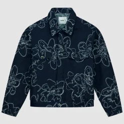 Arte Antwerp Veste en jean à points de fleurs - Marine Clearance