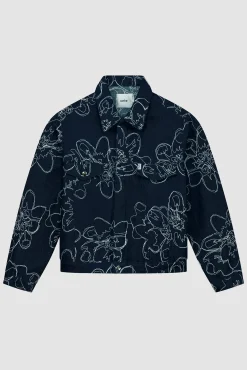 Arte Antwerp Veste en jean à points de fleurs - Marine Clearance